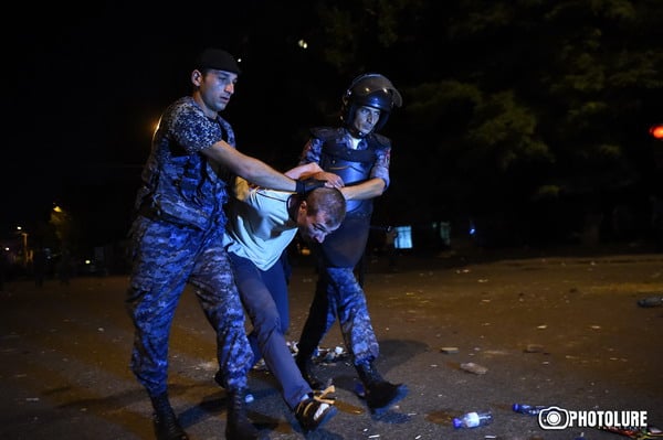 The 5th day people gather in support of group of armed men who has attacked the police station in Erebuni District