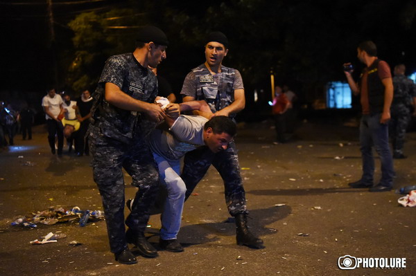 The 5th day people gather in support of group of armed men who has attacked the police station in Erebuni District