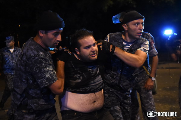 The 5th day people gather in support of group of armed men who has attacked the police station in Erebuni District