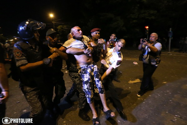 The 5th day people gather in support of group of armed men who has attacked the police station in Erebuni District