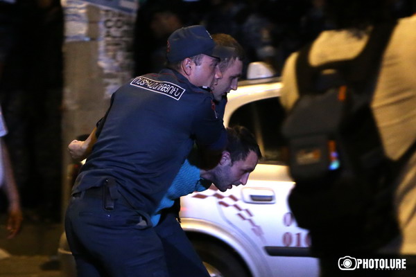 The 5th day people gather in support of group of armed men who has attacked the police station in Erebuni District