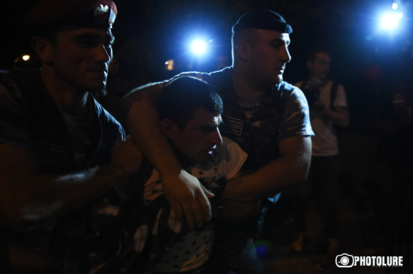 The 10th day police banned the protest action in support of initiators of occupation of the police station in Erebuni district in Yerevan, Armenia