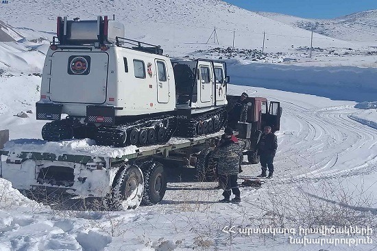 Գառնահովիտ գյուղի մոտ իրականացվել են որոնողափրկարարական աշխատանքներ, գտել են բքի մեջ կորածներին