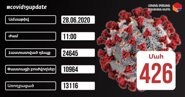 Կորոնավիրուսային հիվանդությամբ հաստատված 482 նոր դեպք ու 7 մահ
