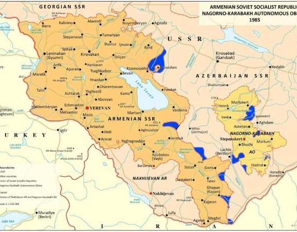 Карта советской армении