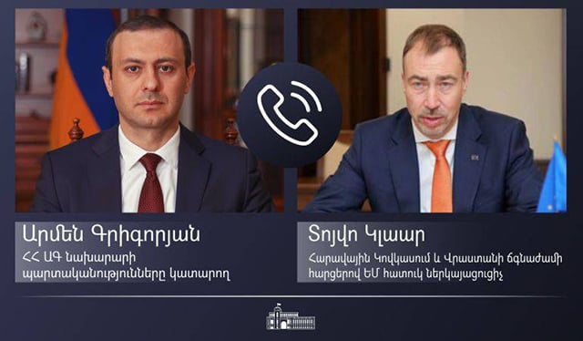 «Սադրիչ ռազմական գործողություններին զուգահեռ Ադրբեջանը առաջ է քաշում Հայաստանի հանդեպ տարածքային և պատմական կեղծ պահանջներ». Արմեն Գրիգորյան-Տոյվո Կլաար հեռախոսազրույց