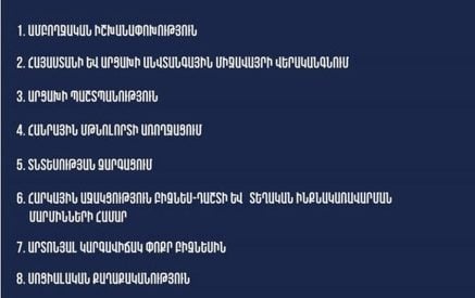 «Մայր Հայաստան» դաշինքի նախընտրական ծրագրի 10 հիմնական դրույթները