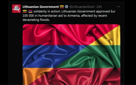Լիտվան 100 հազար եվրոյի մարդասիրական օգնություն կտրամադրի Հայաստանին
